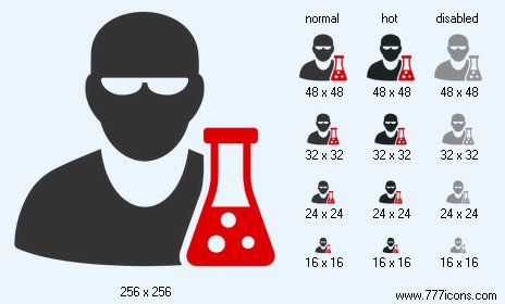 Scientist With Flask Icon Images