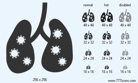 Viral Pneumonia Icon Images