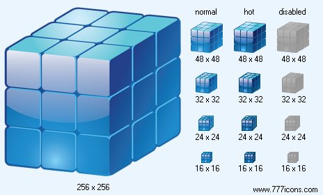 Blue Cube Icon Images
