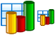 3d bar chart icon