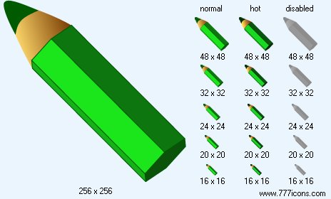 Green Pencil Icon Images