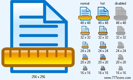 Horizontal Page Ruler Icon Images