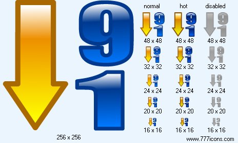 Sorting 9-1 Icon Images