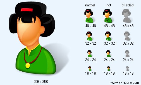 Asian Female Boss Icon Images