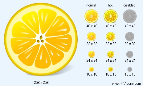 Lemon Half Icon Images
