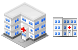 Hospital building icon