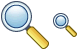 Yellow magnifier icons