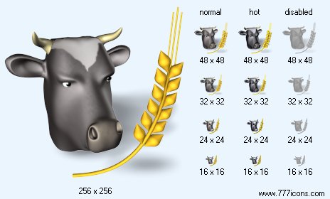 Agriculture with Shadow Icon Images