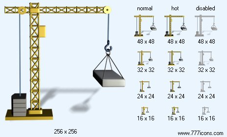 Building Crane with Shadow Icon Images