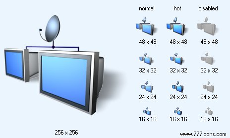 Cable TV with Shadow Icon Images