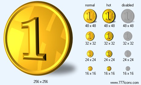 Coin with Shadow Icon Images