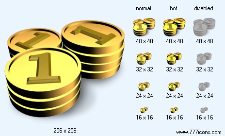 Coins with Shadow Icon Images