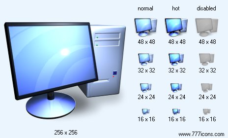 Computer with Shadow Icon Images