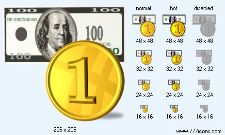 Currency with Shadow Icon Images