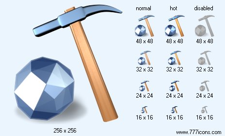 Diamond Mining with Shadow Icon Images