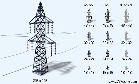 Electricity Supply Network with Shadow Icon Images
