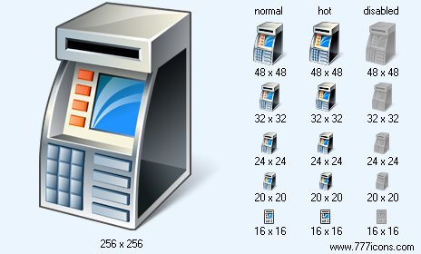 Empty ATM with Shadow Icon Images