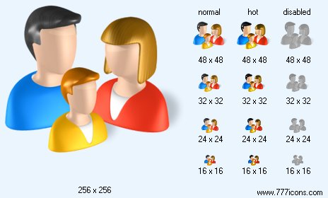 Family with Shadow Icon Images