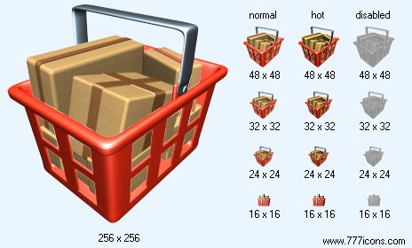 Full Red Basket Icon Images