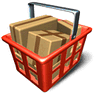 Full Red Basket with Shadow icon