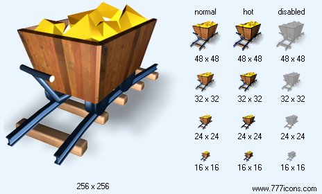 Gold-Mine with Shadow Icon Images
