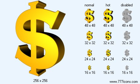 Gold Dollar Icon Images