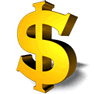 Gold Dollar with Shadow icon