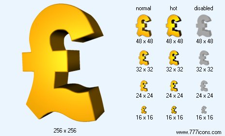 Gold Pound Sterling Icon Images