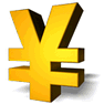 Gold Yen with Shadow icon