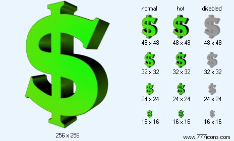 Green Dollar Icon Images