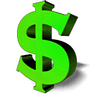 Green Dollar with Shadow icon