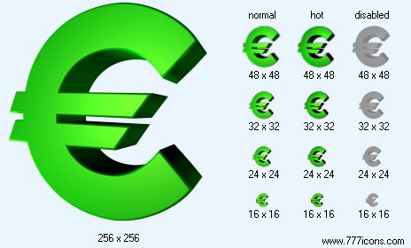 Green Euro Icon Images