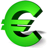 Green Euro with Shadow icon