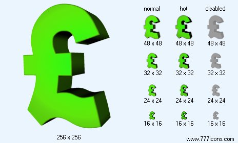 Green Pound Sterling Icon Images