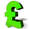 Green Pound Sterling with Shadow icon