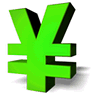 Green Yen with Shadow icon