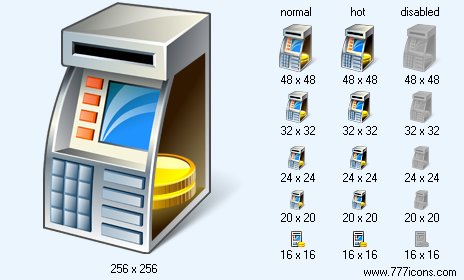 Low Cash ATM with Shadow Icon Images