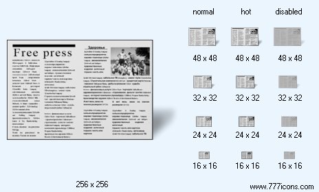 Newspaper with Shadow Icon Images