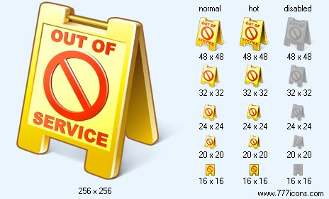 Out Of Service with Shadow Icon Images