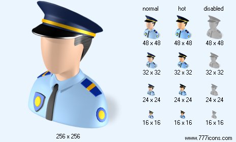 Policeman with Shadow Icon Images