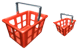 Red basket icons
