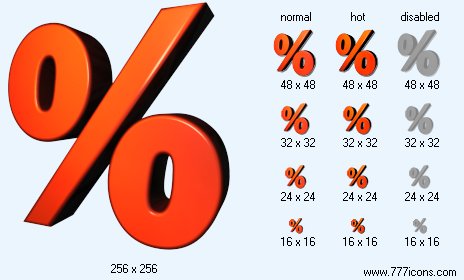 Red Percent Icon Images
