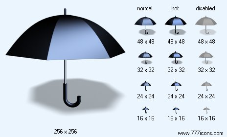 Umbrella with Shadow Icon Images
