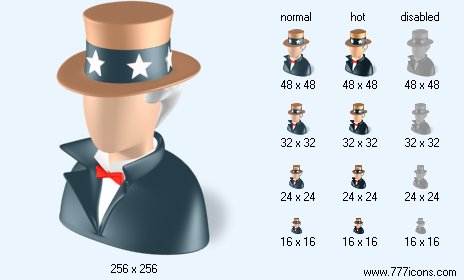 Uncle Sam with Shadow Icon Images