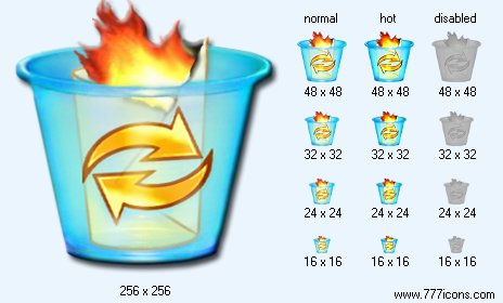 Burn Trash Can Icon Images