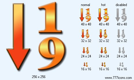 Sorting 1-9 Icon Images