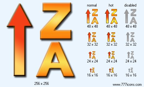 Sorting Z-A Icon Images