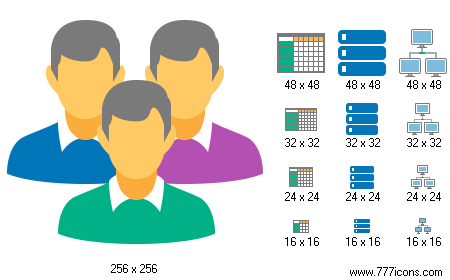 Flat Database Icons