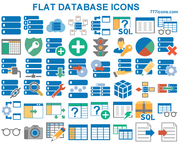 Windows 7 Flat Database Icons 2014.2 full