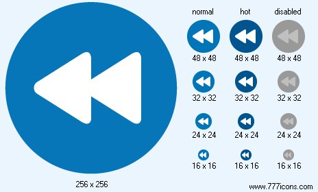 Rewind Track Button Icon Images